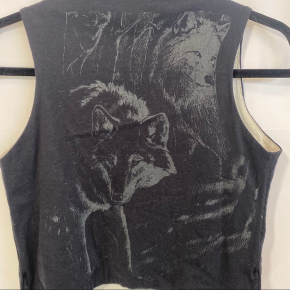 Urban Renewal Cropped Wolf Button Vest S/M - Picture 5 of 5